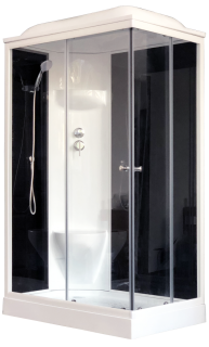 Душевая кабина Royal Bath HP левая стекло чёрное/прозрачное 120x80см RB8120HP6-BT-L